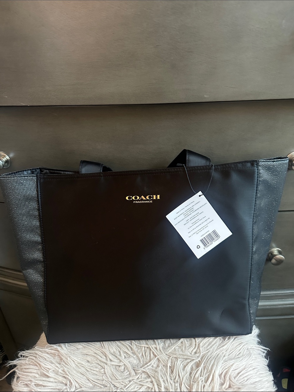 Coach Black Tote with Gold Logo